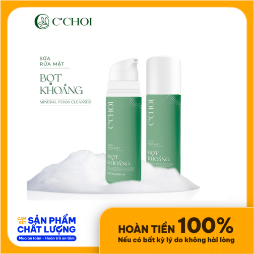 Sữa rửa mặt bọt khoáng cho mọi loại da, cải thiện tình trạng lão hoá da C’Choi – Mineral Foam Cleanser